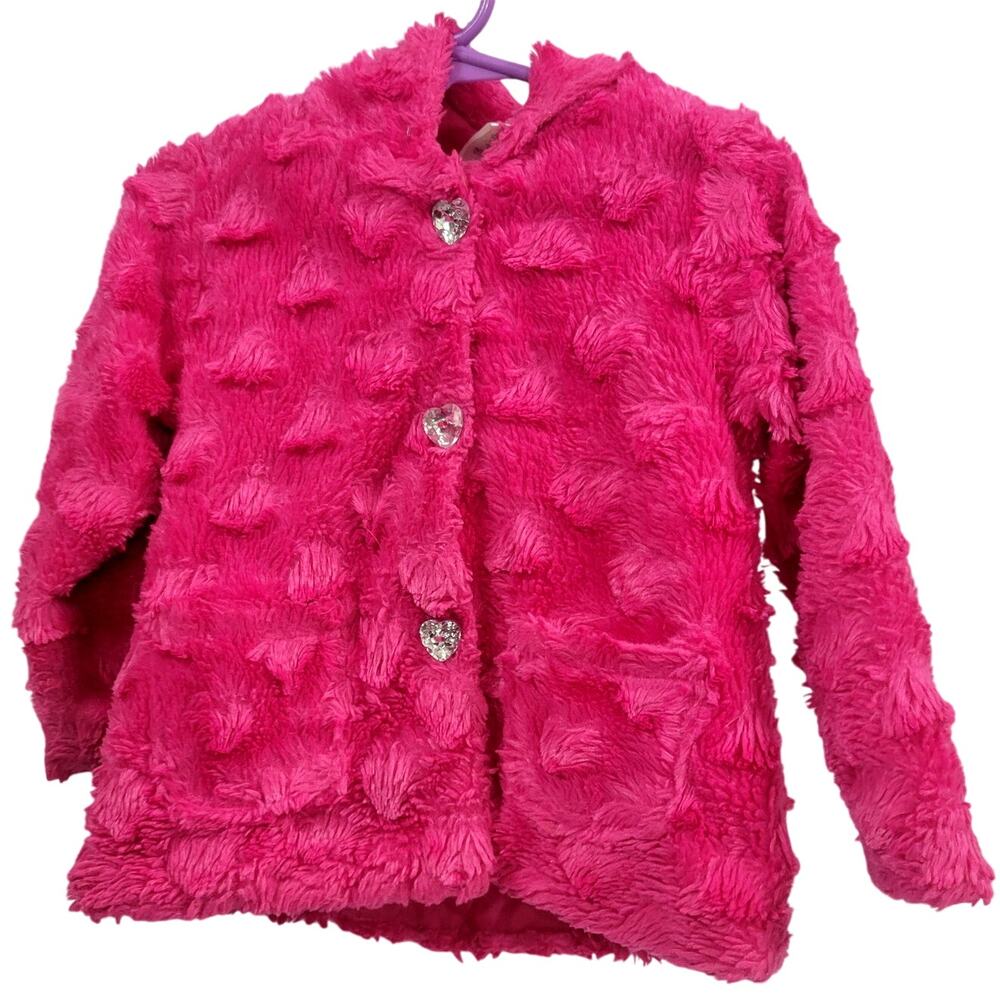 Little Lass Hot Pink Hooded Jacket Girl's Size 3T